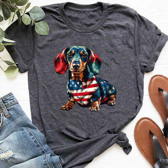 Dachshund Dog 4Th Of July American Flag For Women Bella