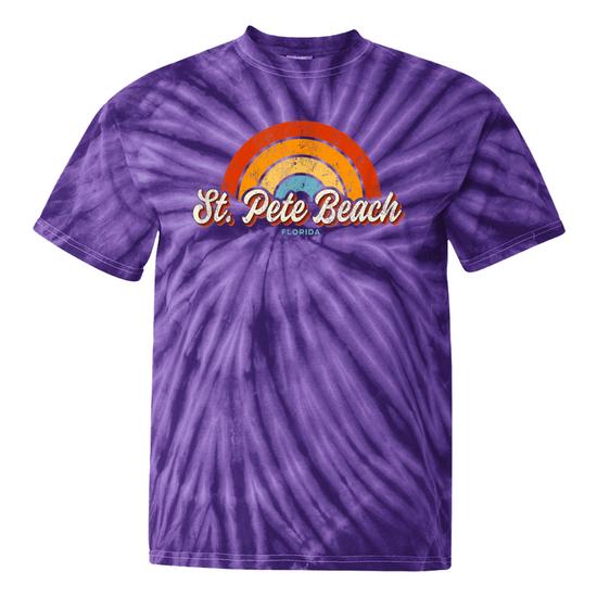 St Pete Beach Florida Fl Vintage Rainbow Retro 70S Tie-Dye T
